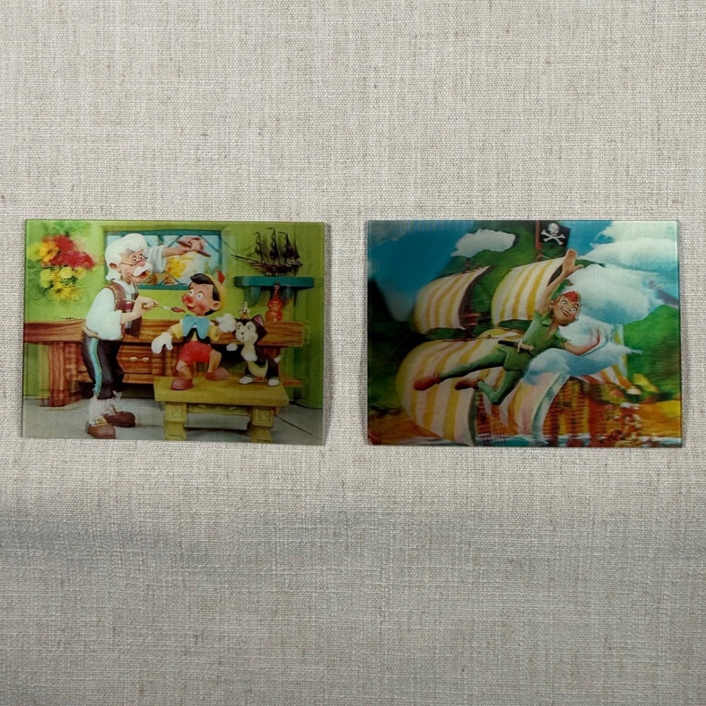 Vintage Disney Lenticular 3D Postcards Pinocchio Peter Pan W.C. Jones Japan 12pc